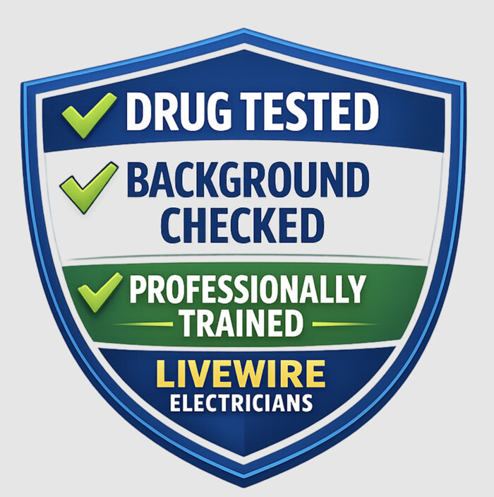 LiveWire electricians are drug-tested, background-checked, and professionally trained